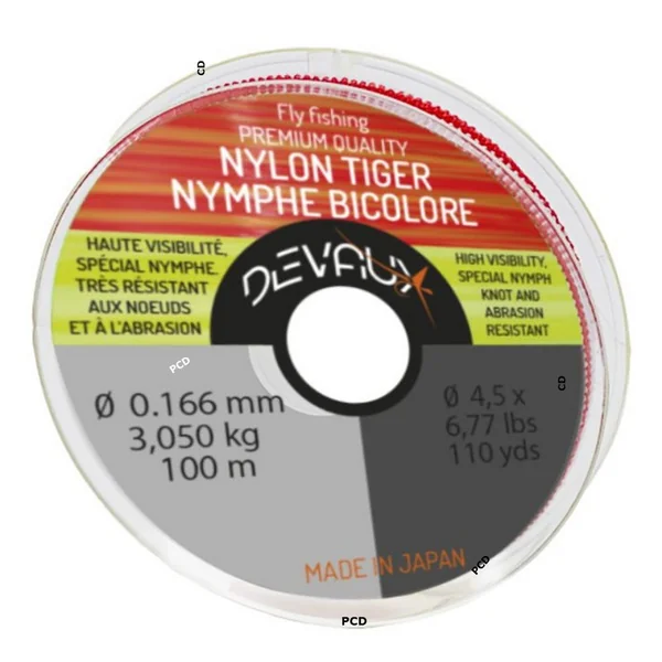 Nylon Devaux Tiger Nymphe Bicolore Rouge Jaune 100M