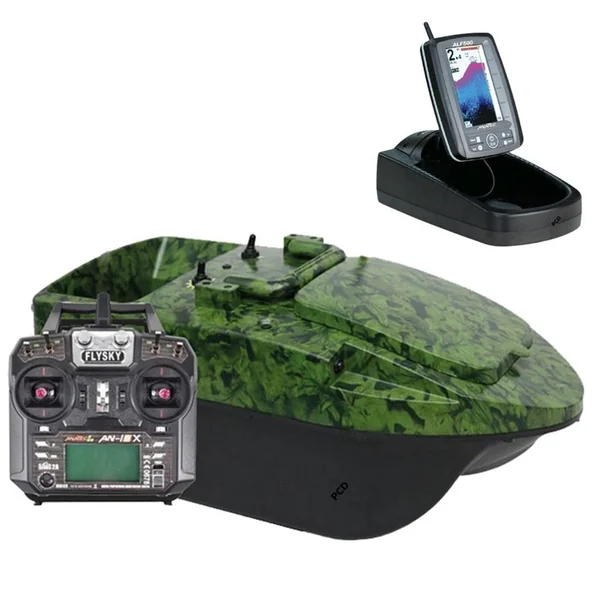 Pack Bateau d'Amorçage Anatec PacBoat Start'R Evo Camo Ivy Et Sondeur ALF500