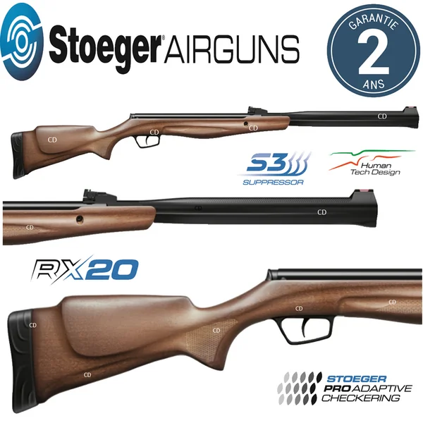 Pack Carabine Stoeger Airguns Rx20 S3 Suppressor Bois 20 Joules