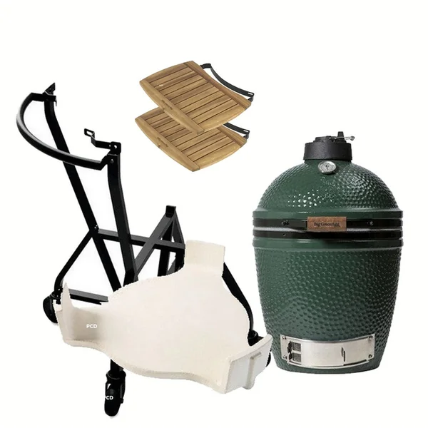 Pack Complet Kamado Big Green Egg Large avec Chariot, Tablettes et Conveggtor