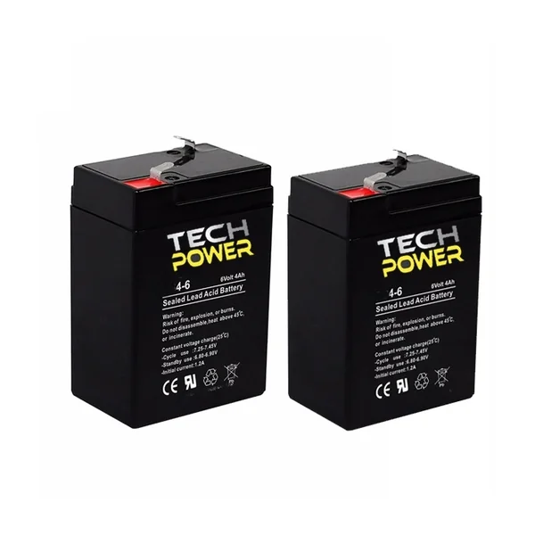 Pack de 2 Batteries 6 V Etanches Tech Power Agm TP6-4 - bateaux amorceurs Anatec