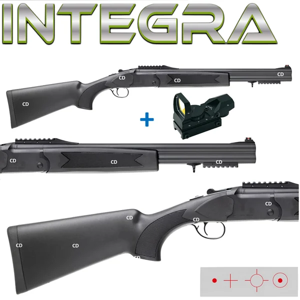 Pack Fusil Superposé Intégra Synthétique 12/76 51cm + Point Rouge Véoptik 4 Réticules MRS