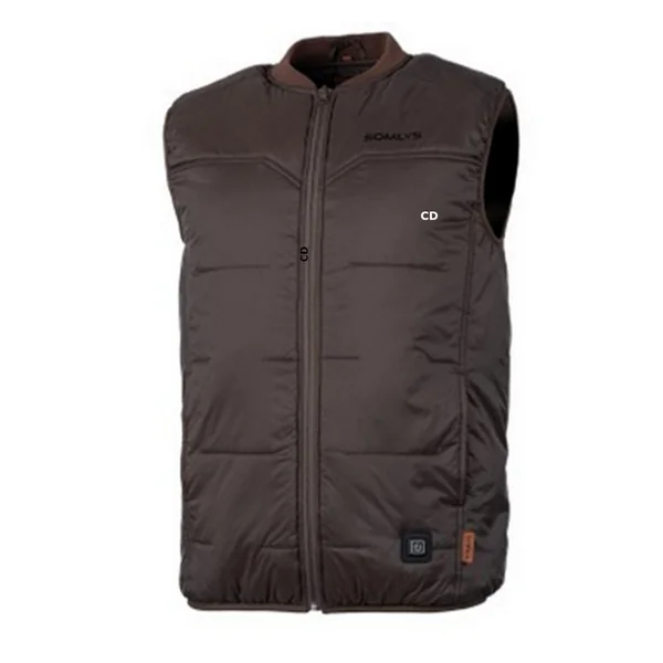 Pack Gilet Chauffant Homme Somlys Thermoshield Marron 217 Et Batterie 10mAH 5V
