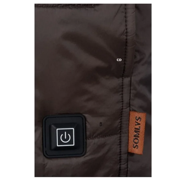 Pack Gilet Chauffant Homme Somlys Thermoshield Marron 217 Et Batterie 10mAH 5V
