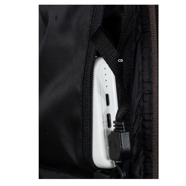 Pack Gilet Chauffant Homme Somlys Thermoshield Marron 217 Et Batterie 10mAH 5V