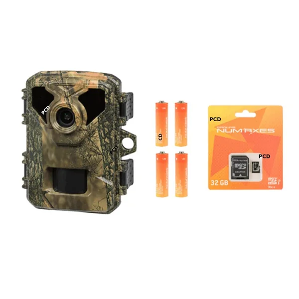 Pack Piège Photographique Num Axes Pie1075 Avec 4 Piles Aa Et Carte Mémoire 32Gb