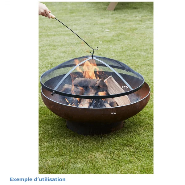 Pack Promo Braséro En Acier Corten Barbecook Jack 60 Avec Pare Etincelle Et Grille