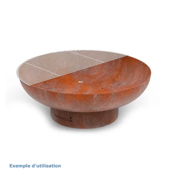 Pack Promo Braséro En Acier Corten Barbecook Jack 60 Avec Pare Etincelle Et Grille