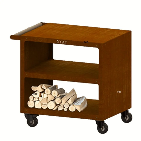 Pack Promo Braséro Oyat B.B.O 58 Cognac En Acier Corten Avec Desserte Pontillac 80