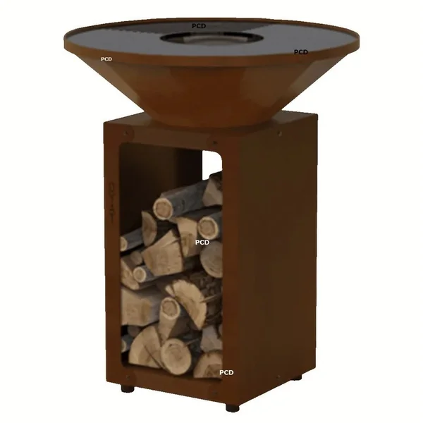 Pack Promo Braséro Oyat B.B.O 78 Cognac En Acier Corten Avec Desserte Pontillac 120