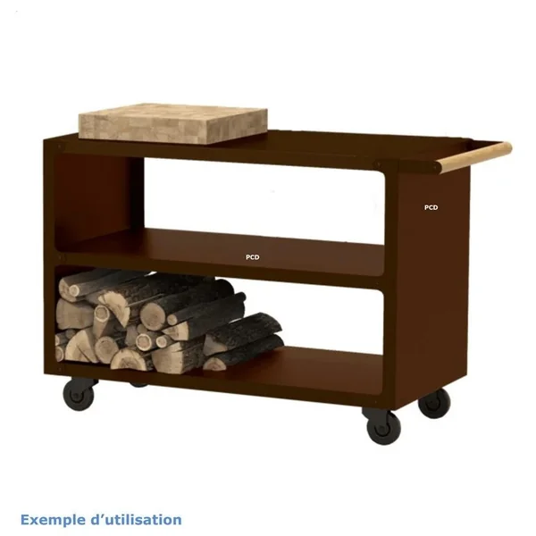 Pack Promo Braséro Oyat B.B.O 78 Cognac En Acier Corten Avec Desserte Pontillac 120