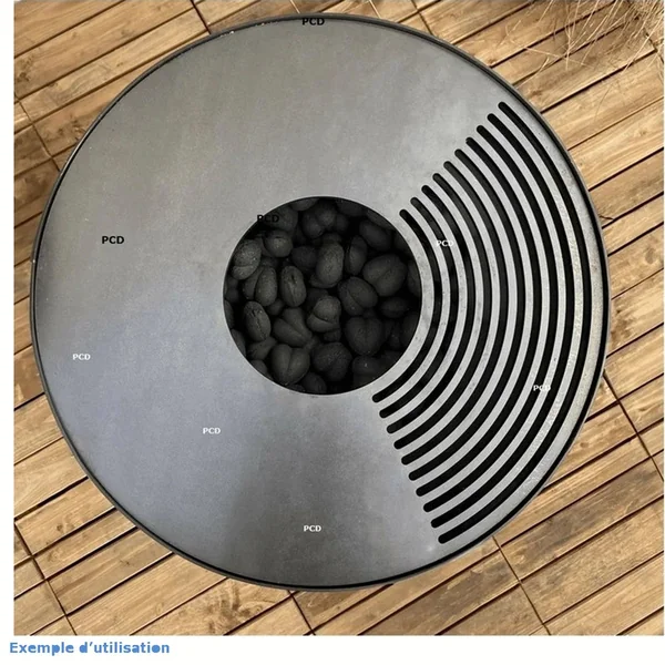 Pack Promo Braséro Oyat B.B.O 78 Noir Avec Desserte Pontillac 80