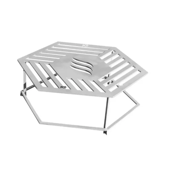 Pack Promo Braséro Plancha Hexagone Agape 85 Noir Avec Grille Et Etouffoir