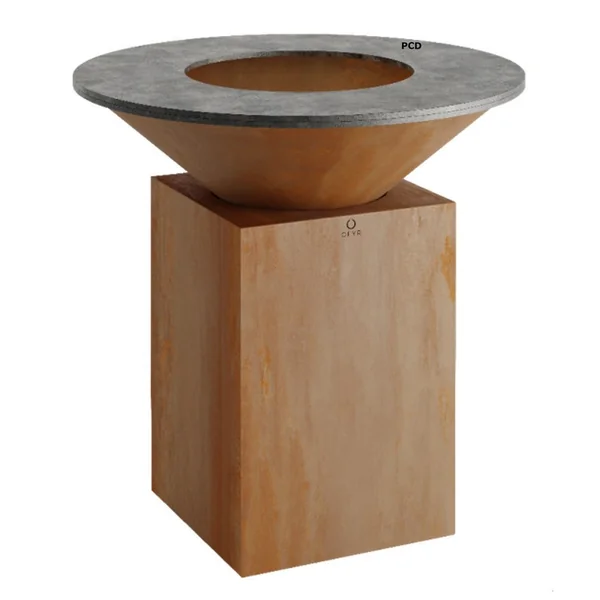 Pack Promo Braséro Plancha Ofyr Classic Corten 100 Et Anneau Fire Guard