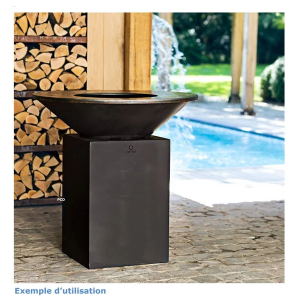 Pack Promo Braséro Plancha Ofyr Classic Noir 100 Et Anneau Fire Guard