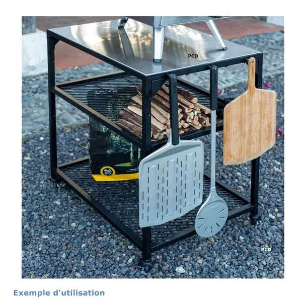 Pack Promo Four A Pizza A Gaz Ooni Koda 2 Bleu Ardoise Avec Table Inox Modulaire Médium