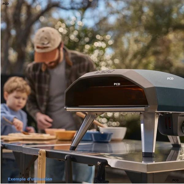 Pack Promo Four A Pizza A Gaz Ooni Koda 2 Bleu Ardoise Avec Table Inox Modulaire Médium