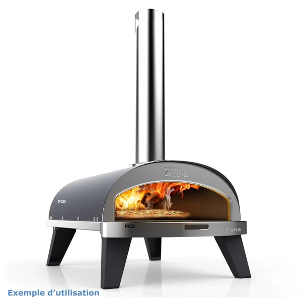 Pack Promo Four A Pizza A Pellets Ziipa Piana Ardoise Avec Pelle Perforée Et Sac De Pellets