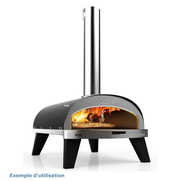 Pack Promo Four A Pizza A Pellets Ziipa Piana Charbon Avec Desserte