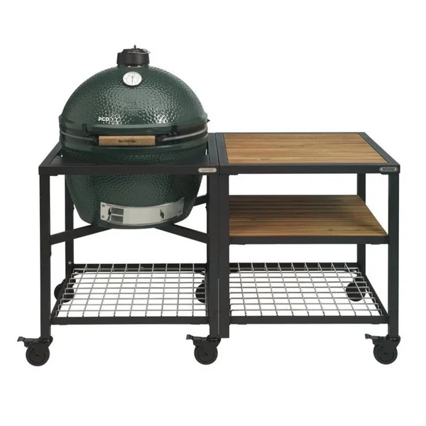 Pack Promo Kamado Big Green Egg 2XL Avec Table Modulaire, Meuble D'Extension, Meuble De Rangement Et ConvEGGtor