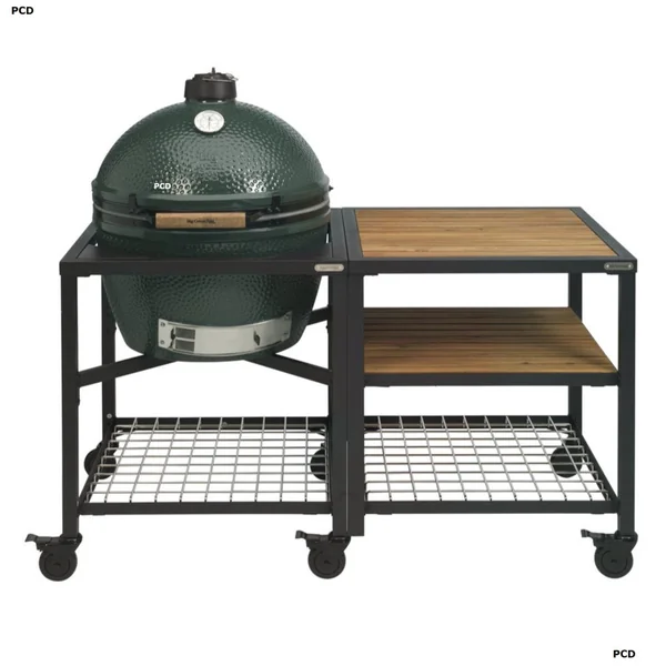 Pack Promo Kamado Big Green Egg XL Avec Table Modulaire, Meuble D'Extension, Meuble De Rangement Et Conveggtor