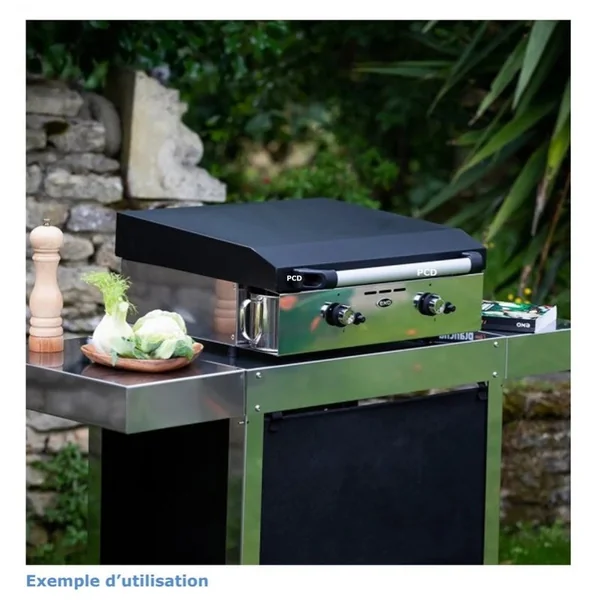 Pack Promo Plancha A Gaz Eno Initial 50 Inox Avec Couvercle