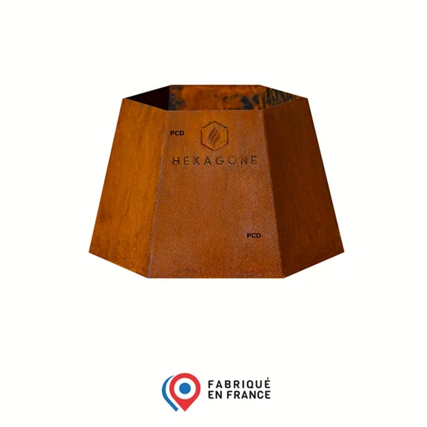 Pied Bas En Acier Corten Pour Braséro Hexagone Grand Banquet 150