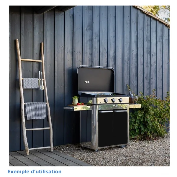 Plancha A Gaz Sur Chariot Eno Combo Enosign 80 Eno Combo Enosign Noir Et Inox