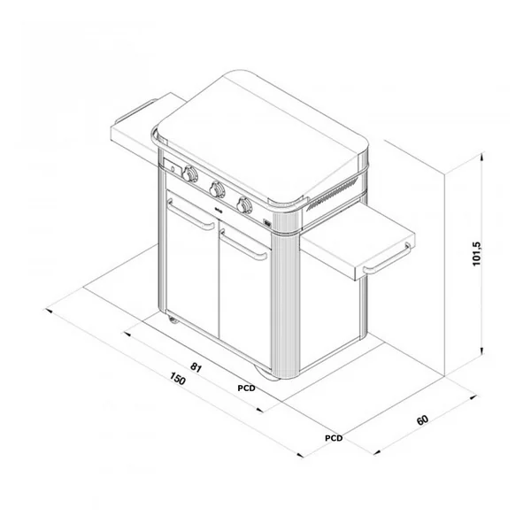 Plancha A Gaz Sur Chariot Eno Combo Enosign 80 Eno Combo Enosign Noir Et Inox