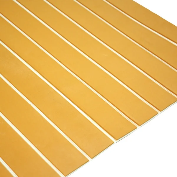 Plaque de pad EVA 5MM 240x90cm imitation bois Teck avec lignes blanches