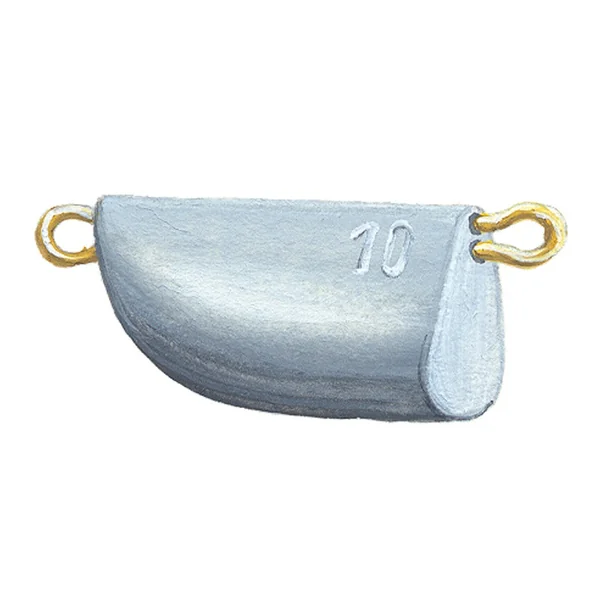 Plombs lancer bateau à anneau sachet de 2 en 40 gr