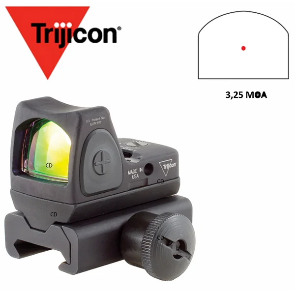 POINT ROUGE TRIJICON RMR RM06 3.25 MOA AVEC EMBASE POUR RAIL WEAVER RM34W
