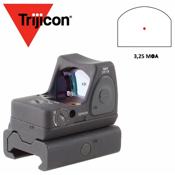 POINT ROUGE TRIJICON RMR RM06 3.25 MOA AVEC EMBASE POUR RAIL WEAVER RM34W