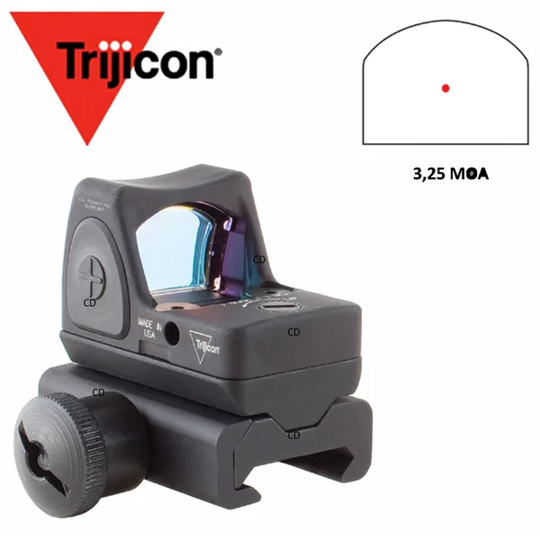 POINT ROUGE TRIJICON RMR RM06 3.25 MOA AVEC EMBASE POUR RAIL WEAVER RM34W