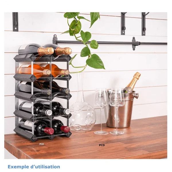 Porte Bouteille Traditional Wine Rack Co 12 Bouteilles Chêne Brulé