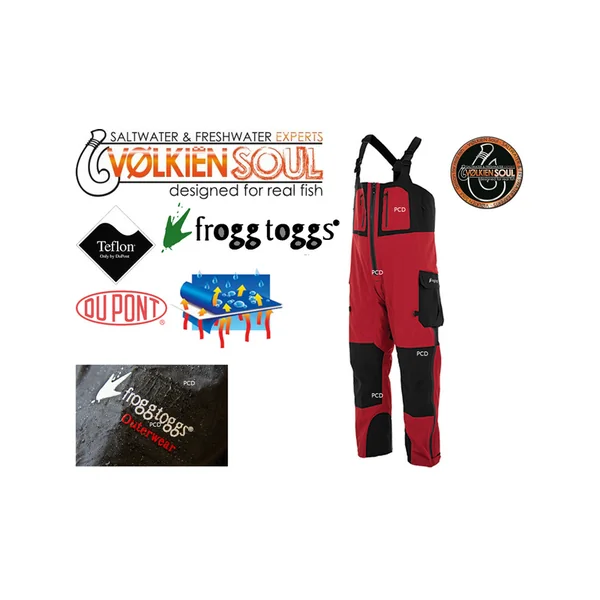 SALOPETTE PILOT GUIDE LINE FROGG TOGGS ROUGE BY VOLKIEN SOUL TAILLE L