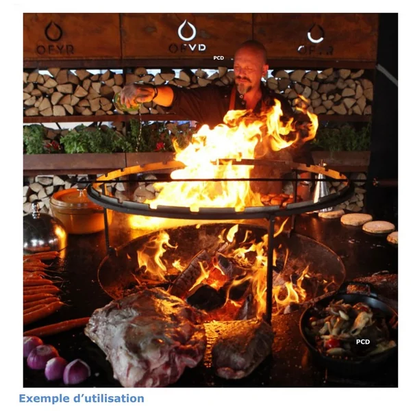 Set De Grille Et Brochettes Horizontales Pour Braséro Plancha Ofyr XL