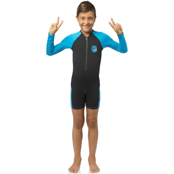 Shorty de Natation enfant Cressi Little Shark L.S - 2 mm - Black/Blue
