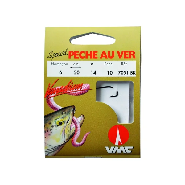 Spécial pêche au ver 7051 BK 50 cm Hameçons N°10 sur Nylon 14/100