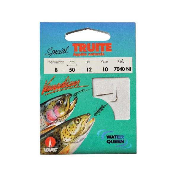 Spécial truite appâts naturels 7040 NI 50 cm Hameçons N°8 sur Nylon 14/100