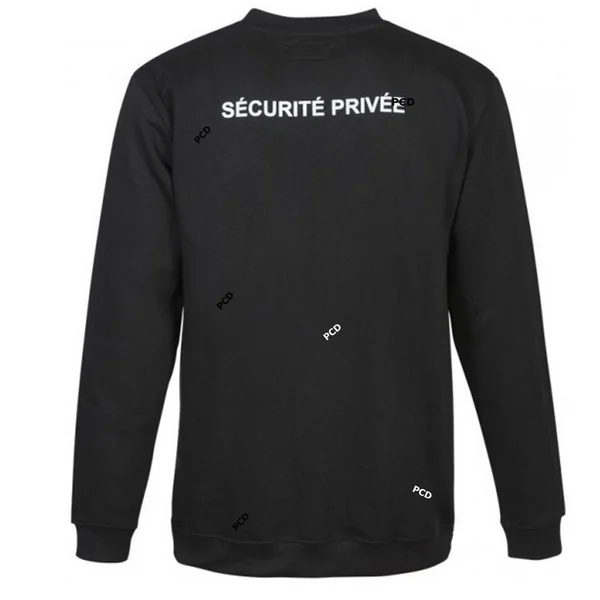Sweat Shirt Homme Cityguard Manches Longues Fenêtre Matricule A Broder Noir
