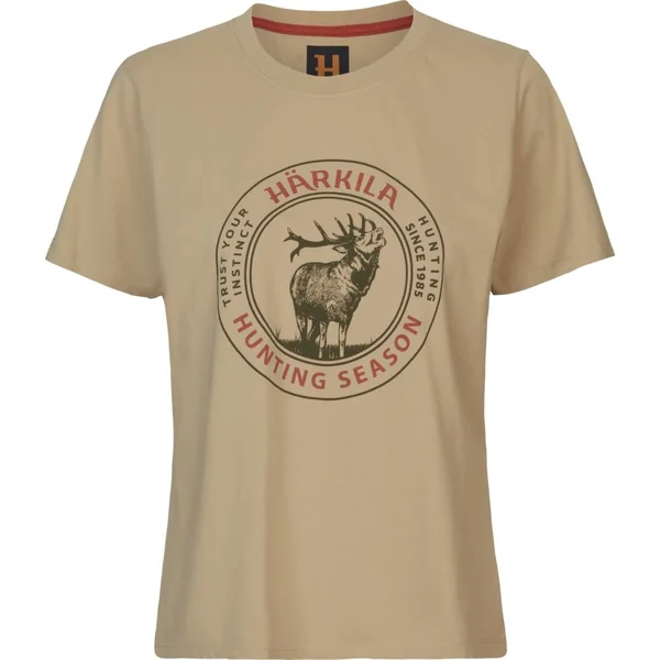 TEE SHIRT FEMME NATURE STAG BADGE SAND