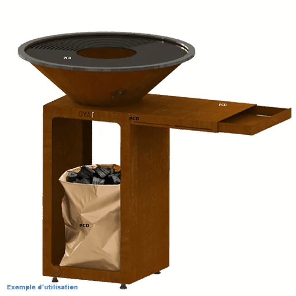 Tiroir Additionnel Pour Braséros Oyat B.B.O 88 Acier Corten