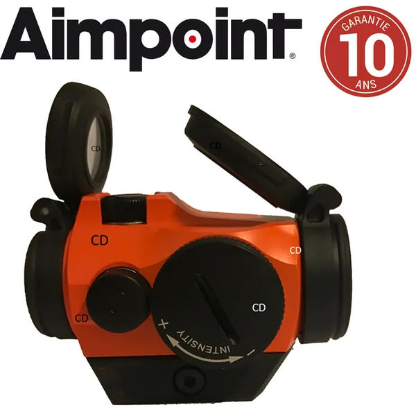 Viseur Aimpoint Micro H2 2MOA Blaze Orange Avec Embase Et Casquette