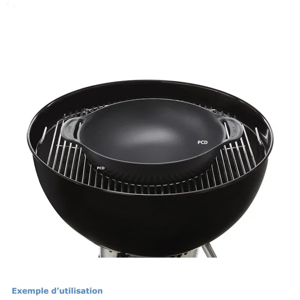 Wok En Fonte D'Acier Et Panier Vapeur Pour Gourmet BBQ System Weber